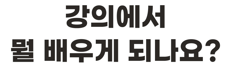 강의에서 뭘 배우게 되나요?